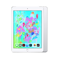 Apple iPad 6th Gen 9.7" [WiFi + Cellular] [128GB] [Silver] [Good Refurbished]